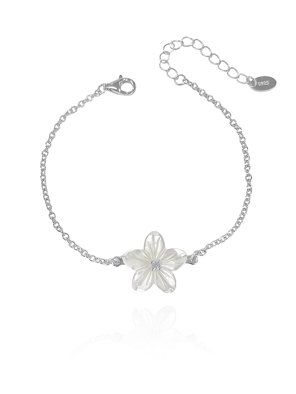 צמיד פלאוור זירקון מכסף אמיתי 925