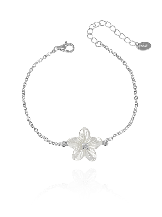 צמיד פלאוור זירקון מכסף אמיתי 925