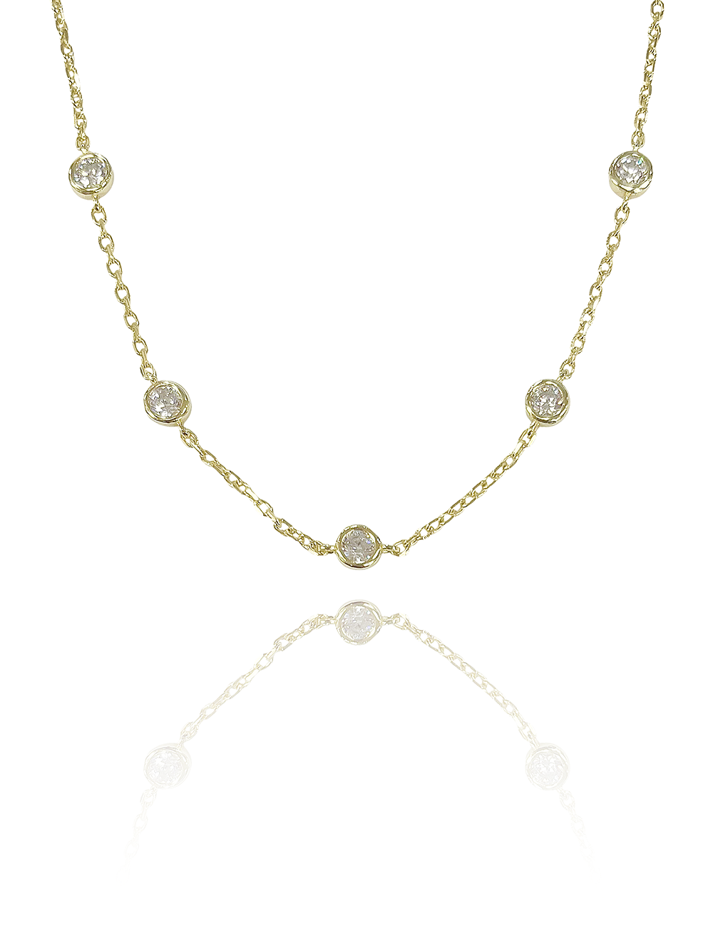 שרשרת זירקונים מכסף אמיתי 925