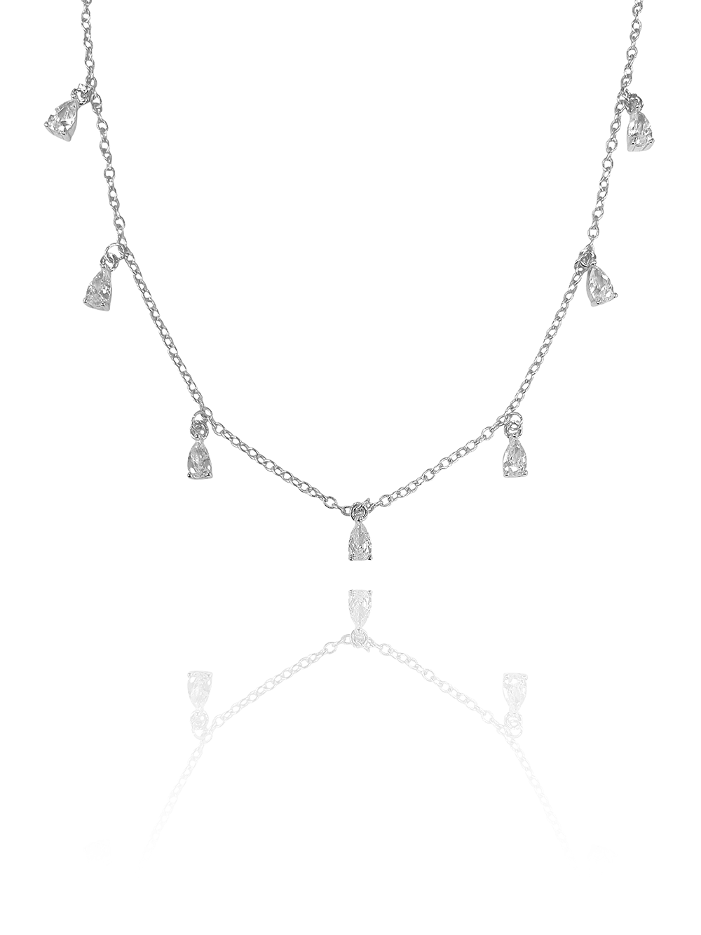 שרשרת תליוני טיפות מכסף אמיתי 925