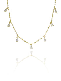 שרשרת תליוני טיפות מכסף אמיתי 925