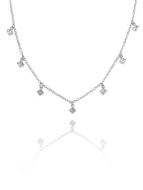 שרשרת תליוני זירקונים מכסף אמיתי 925