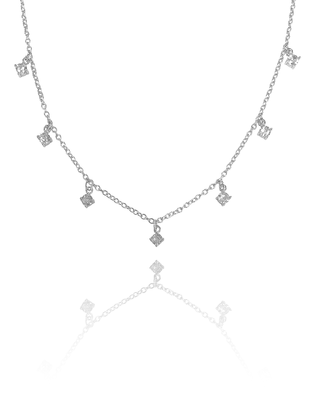 שרשרת תליוני זירקונים מכסף אמיתי 925