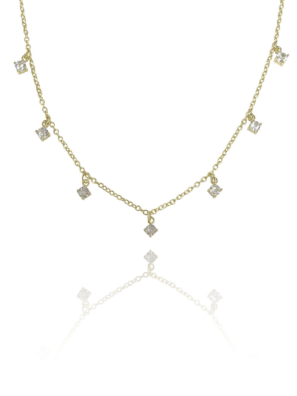 שרשרת תליוני זירקונים מכסף אמיתי 925