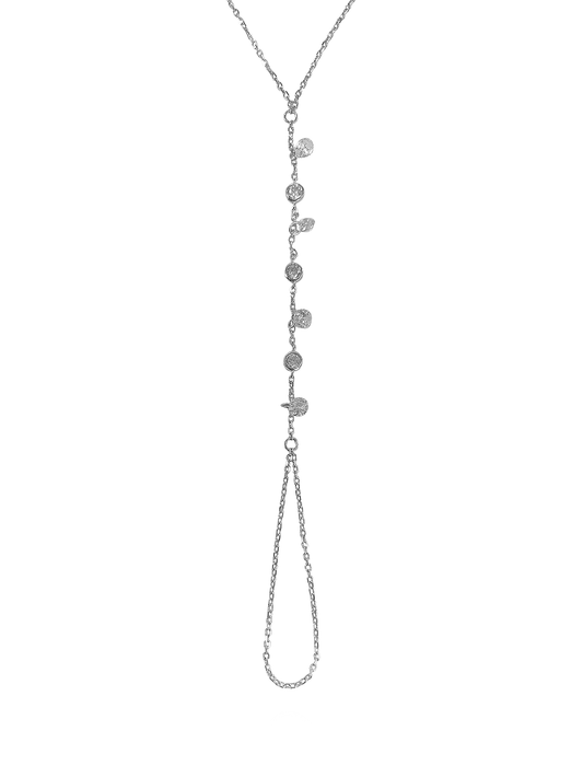 צמיד טבעת זירקונים נופלים מכסף אמיתי 925