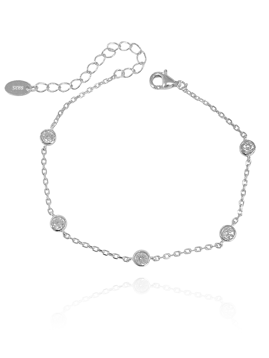 צמיד זירקונים מכסף אמיתי 925