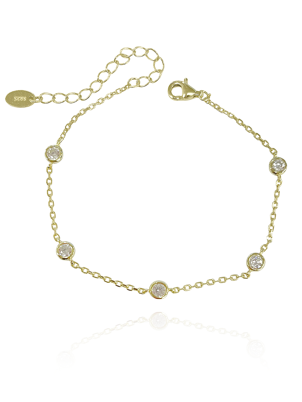 צמיד זירקונים מכסף אמיתי 925