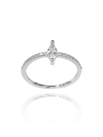 טבעת מרקיז משובצת עדינה מכסף אמיתי 925