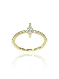 טבעת מרקיז משובצת עדינה מכסף אמיתי 925