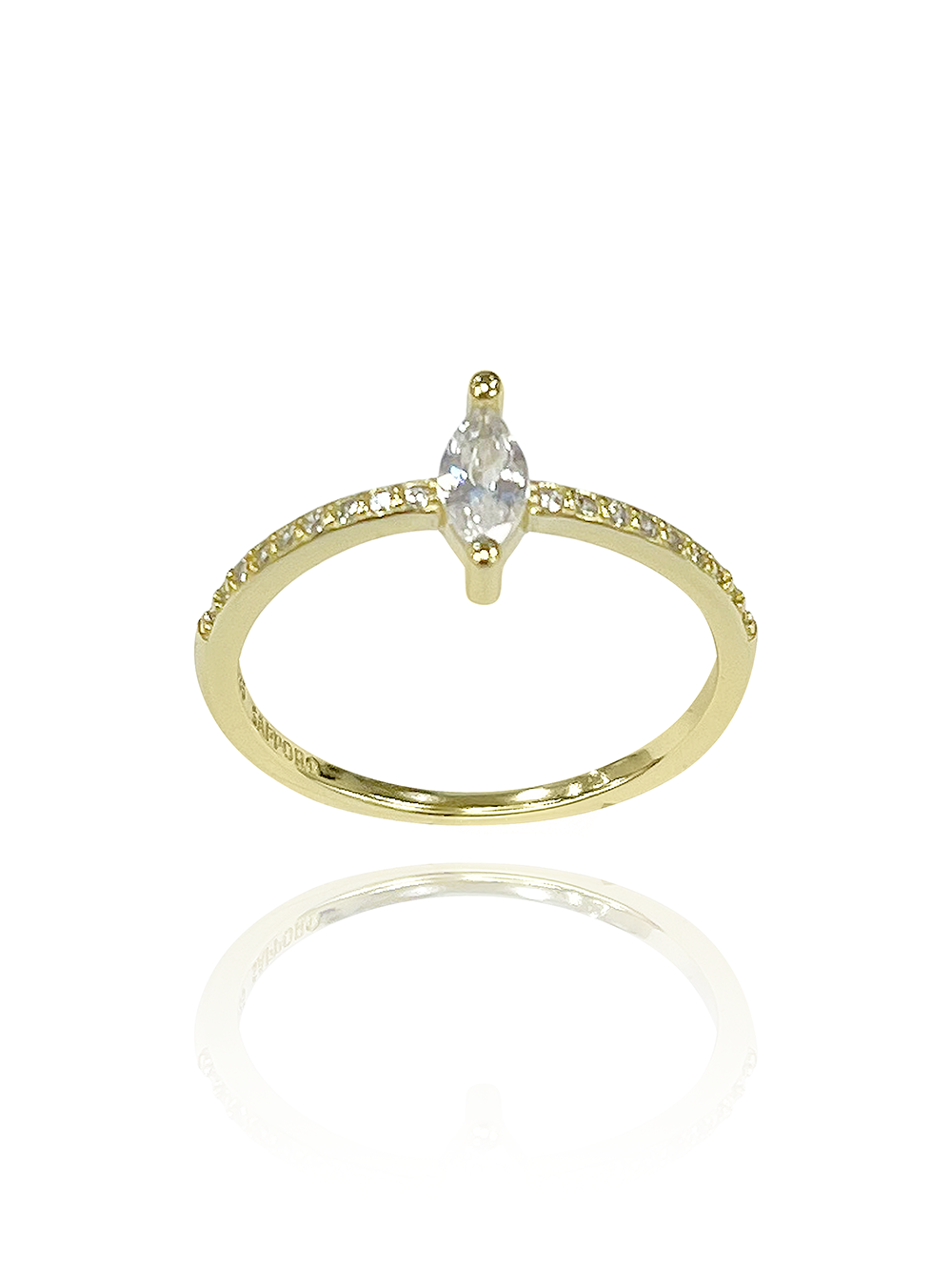 טבעת מרקיז משובצת עדינה מכסף אמיתי 925