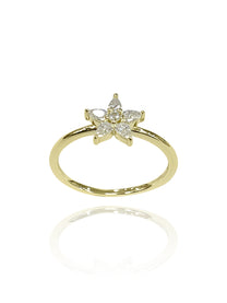 טבעת פרח משובצת מכסף אמיתי 925