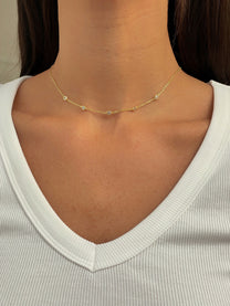 שרשרת זירקונים מכסף אמיתי 925