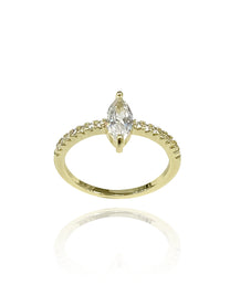 טבעת מרקיז משובצת עדינה