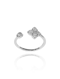 טבעת פרח משובץ זירקון