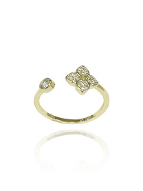 טבעת פרח משובץ זירקון