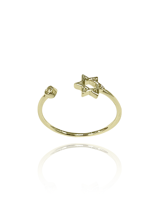 טבעת מגן דוד זירקון