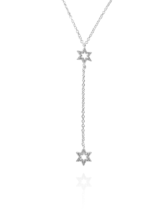 שרשרת מגן דוד נופלת מכסף אמיתי 925