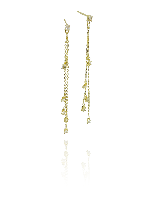 זוג עגילי זירקוני אובל נופלים