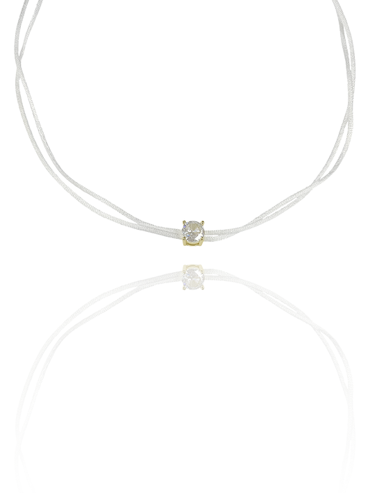 שרשרת חוטים לבן זירקון