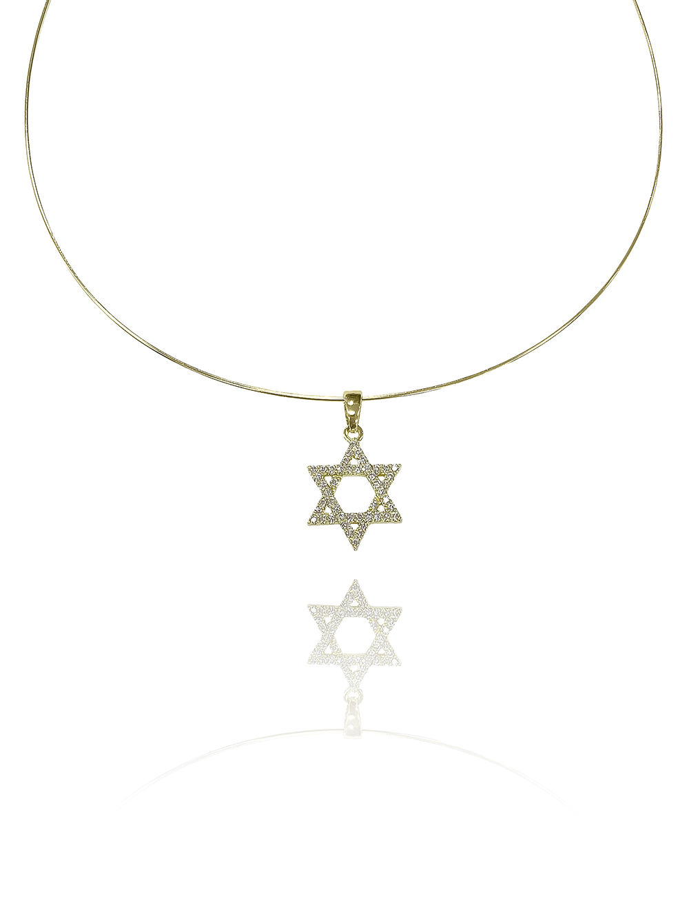 שרשרת קשיחה בשילוב מגן דוד