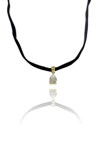 צ'וקר קטיפה זירקון טיפה