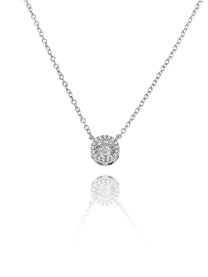 שרשרת אבן זירקון משובץ מכסף אמיתי 925