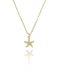 שרשרת כוכב ים משובץ מכסף אמיתי 925