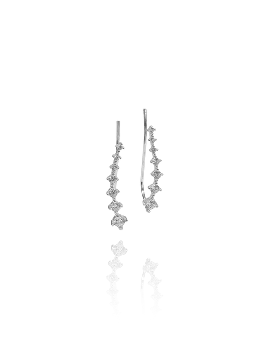 זוג עגילי רוסלנה מטפסים מכסף אמיתי 925