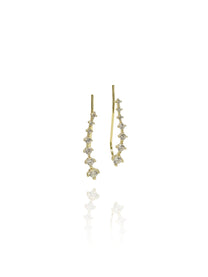 זוג עגילי רוסלנה מטפסים מכסף אמיתי 925