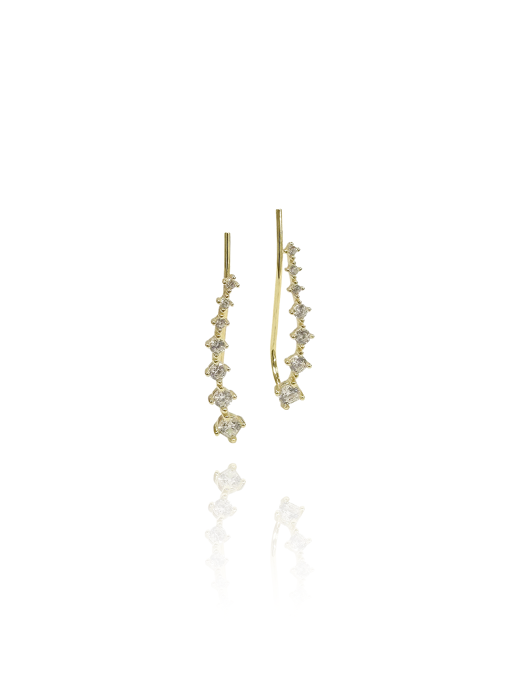 זוג עגילי רוסלנה מטפסים מכסף אמיתי 925