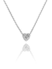 שרשרת אבן זירקון לב משובץ