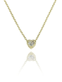 שרשרת אבן זירקון לב משובץ