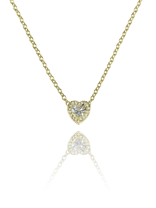 שרשרת אבן זירקון לב משובץ