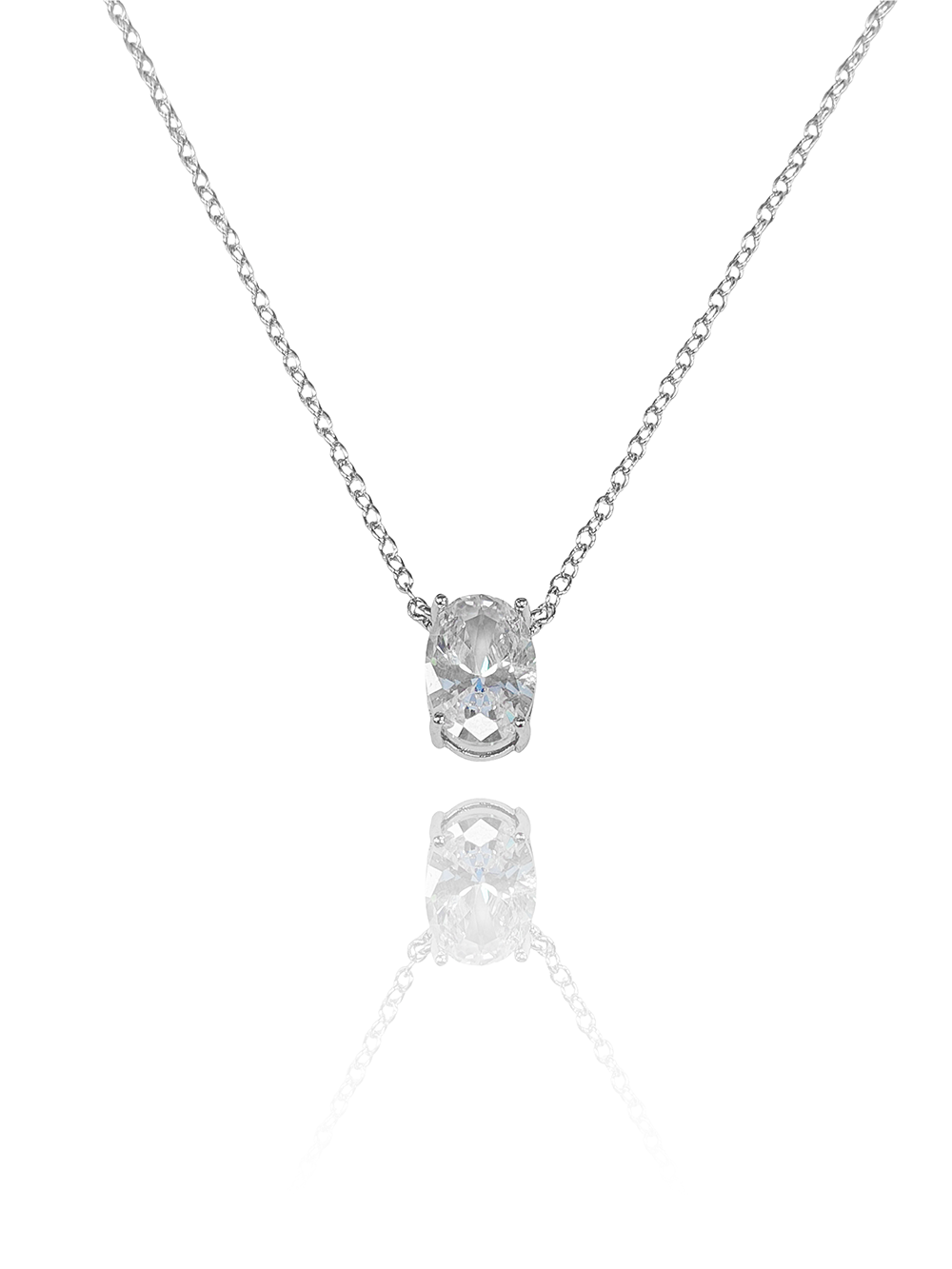 שרשרת זירקון אובל