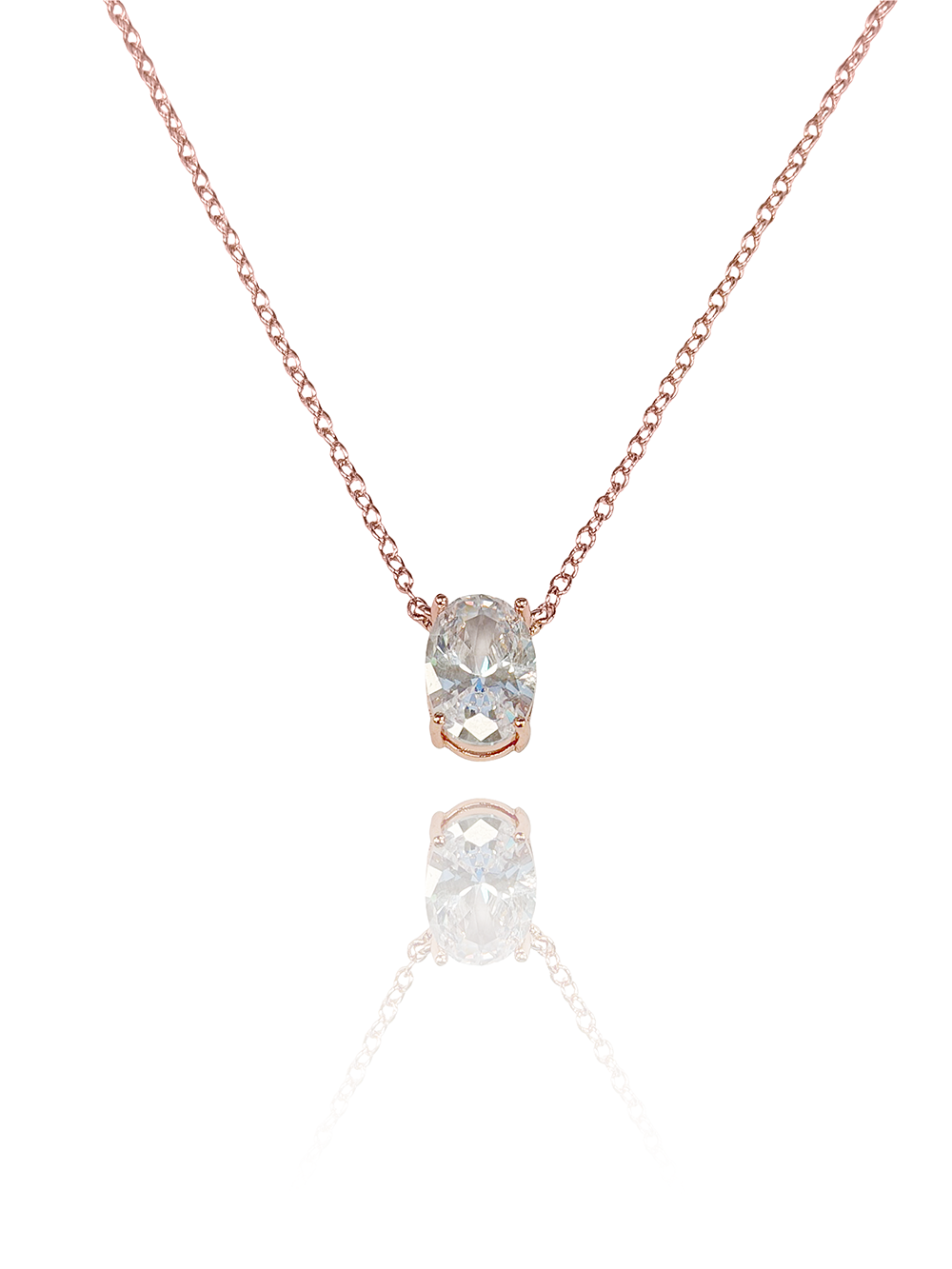 שרשרת זירקון אובל