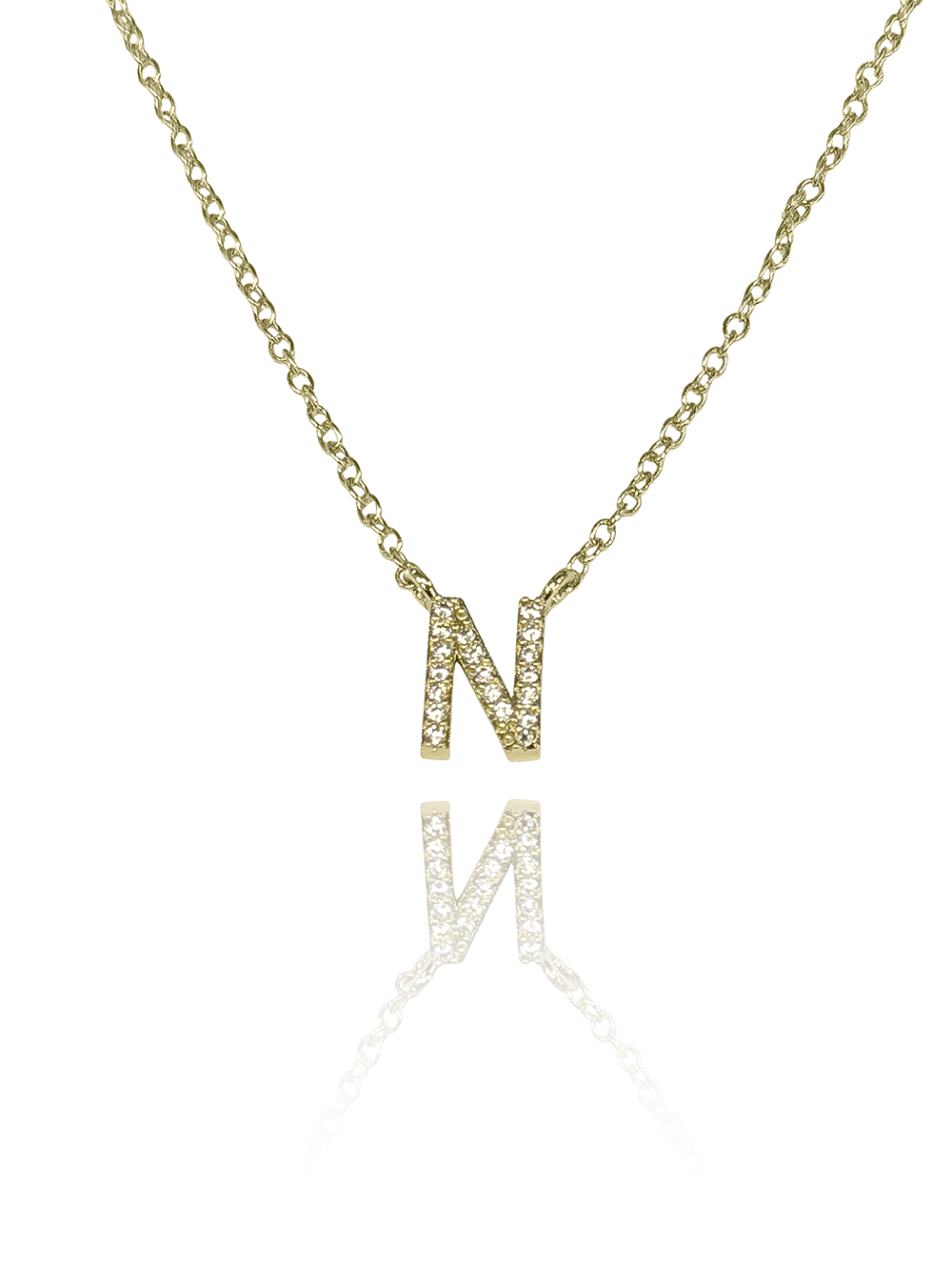 שרשרת אות משובצת עדינה