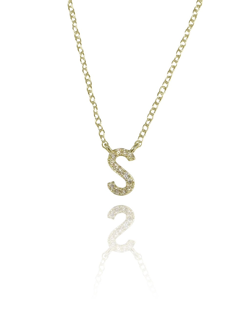 שרשרת אות משובצת עדינה