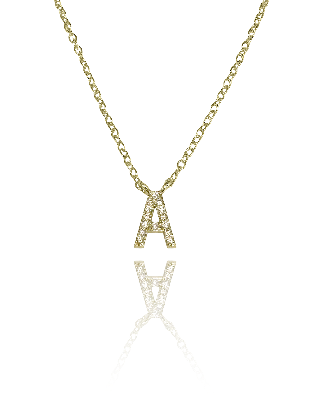 שרשרת אות משובצת עדינה