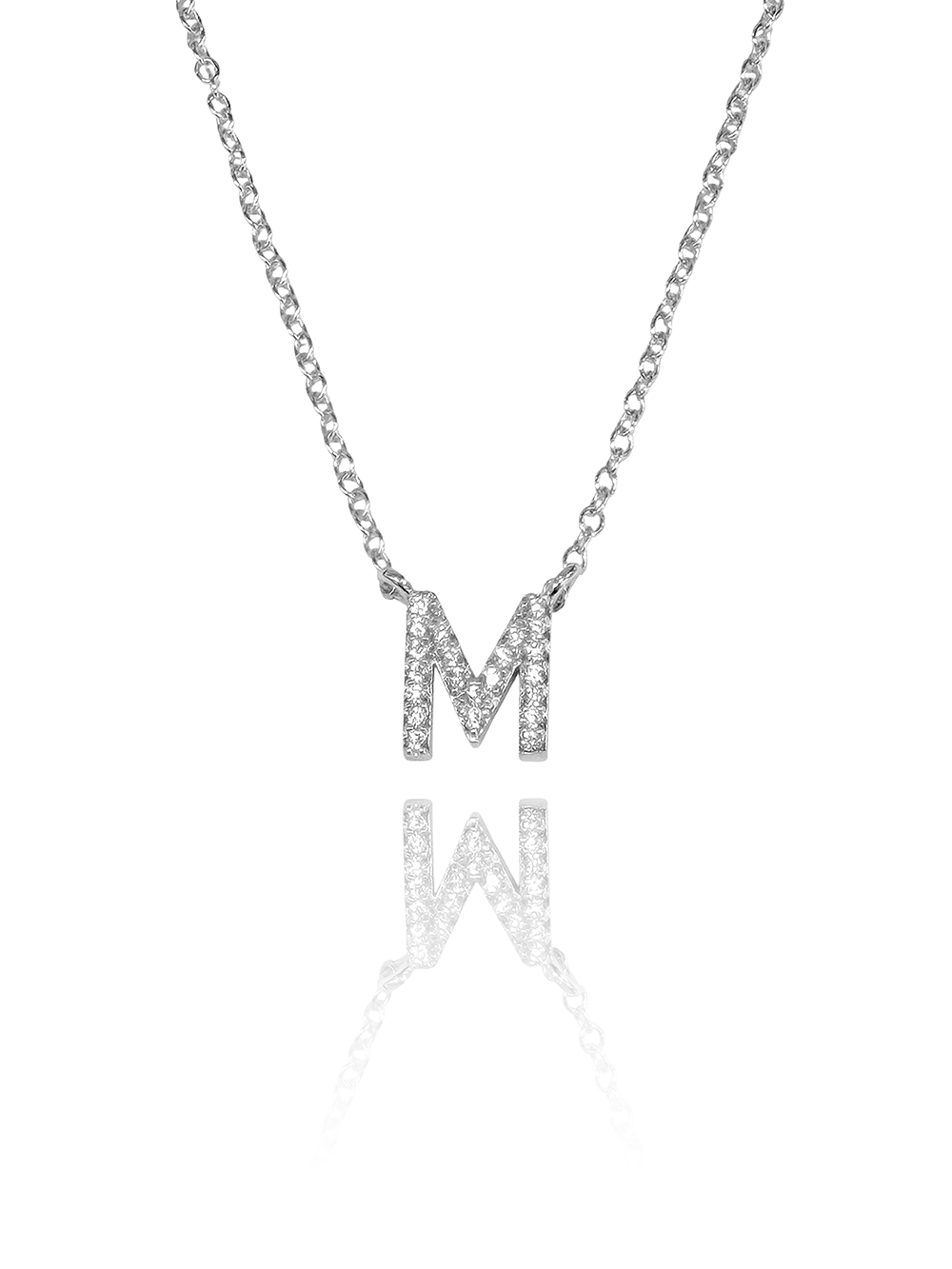 שרשרת אות משובצת עדינה