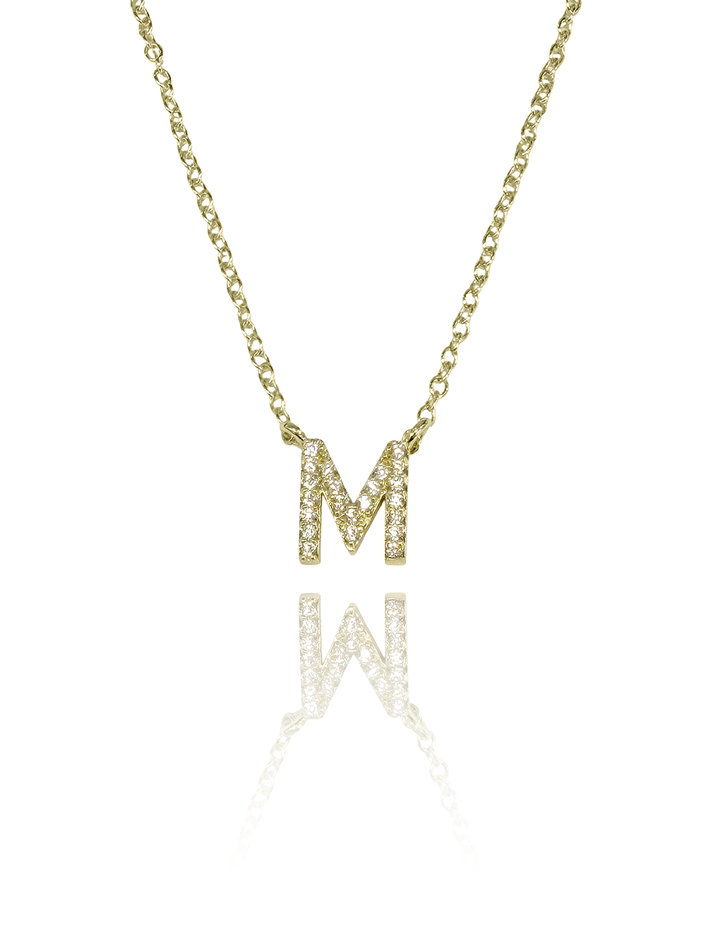 שרשרת אות משובצת עדינה