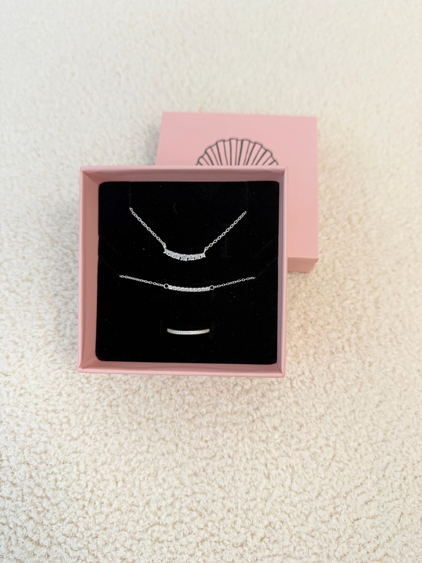 סט תכשיטים פס משובץ מכסף אמיתי 925 בכסף