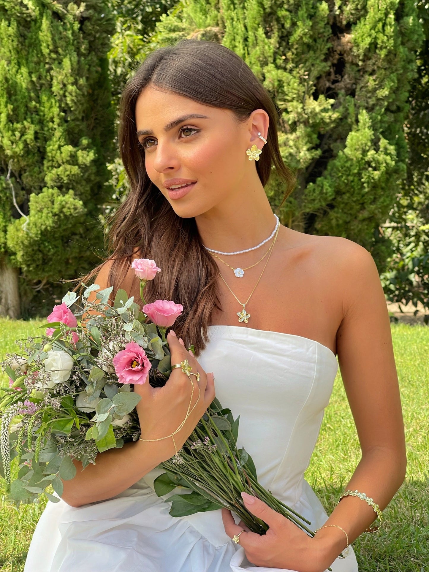 שרשרת פרח לילי חלקה