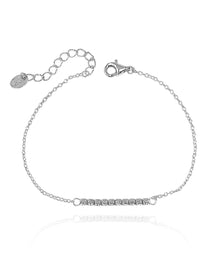 צמיד פס משובץ מכסף אמיתי 925