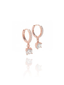 זוג עגילי חישוק זירקון