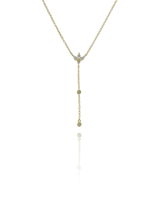 שרשרת פרח לוטוס בל נופלת זירקונים