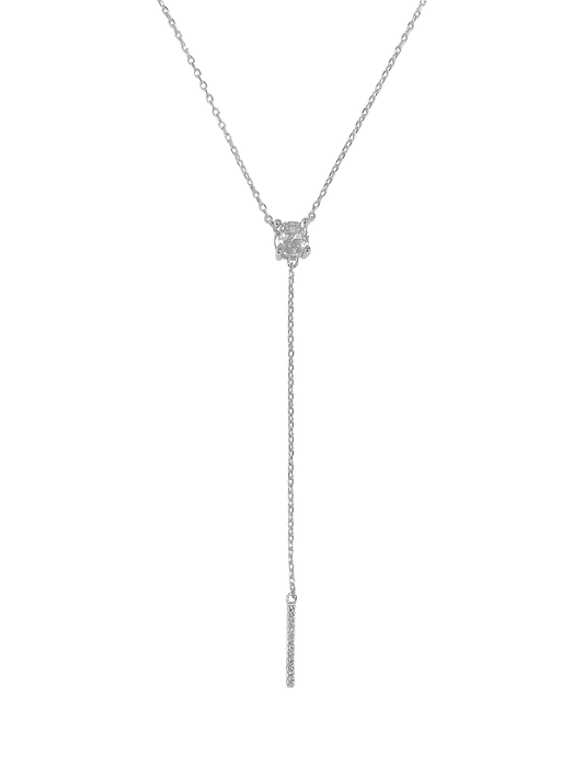 שרשרת זירקון פס נופלת עדינה מכסף אמיתי 925