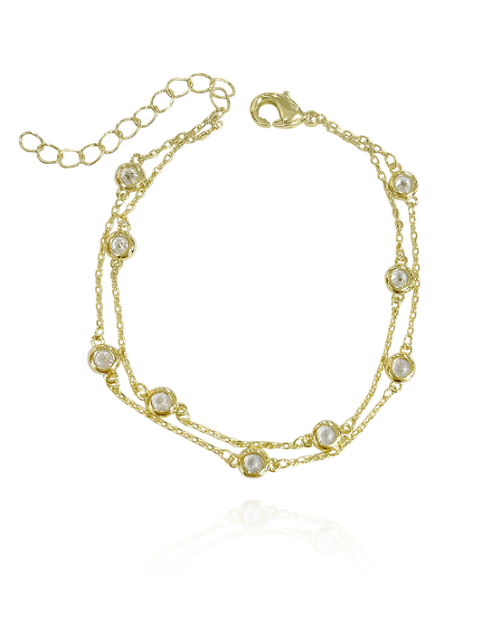 צמיד זירקונים כפול