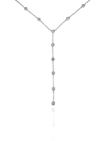 שרשרת זירקונים נופלת מכסף אמיתי 925