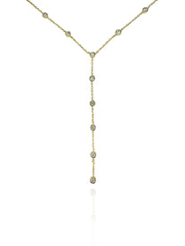 שרשרת זירקונים נופלת מכסף אמיתי 925