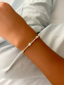 צמיד טניס אבני אליפסה משובצים